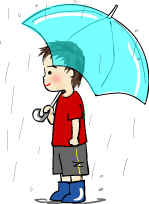 雨降り・男の子
