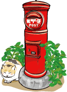 郵便ポストと猫
